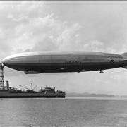 Picture of USS Los Angeles ZR 3 Moored to USS of Panama 1931